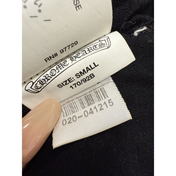 Chrome Hearts Long Sleeve Black T-Shirt With Pocket & Gothic Lettering Californi - Picture 8 of 15